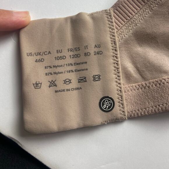 Deyllo Non Padded Wireless Bras Plus Size Full Coverage Minimizer Bra, Taupe 46D - Picture 6 of 8